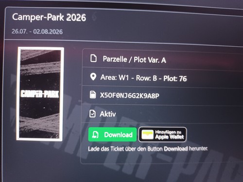 Wacken camper park ticket 2026 - park,