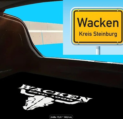 Ortsschild wacken rockige - wacken,,